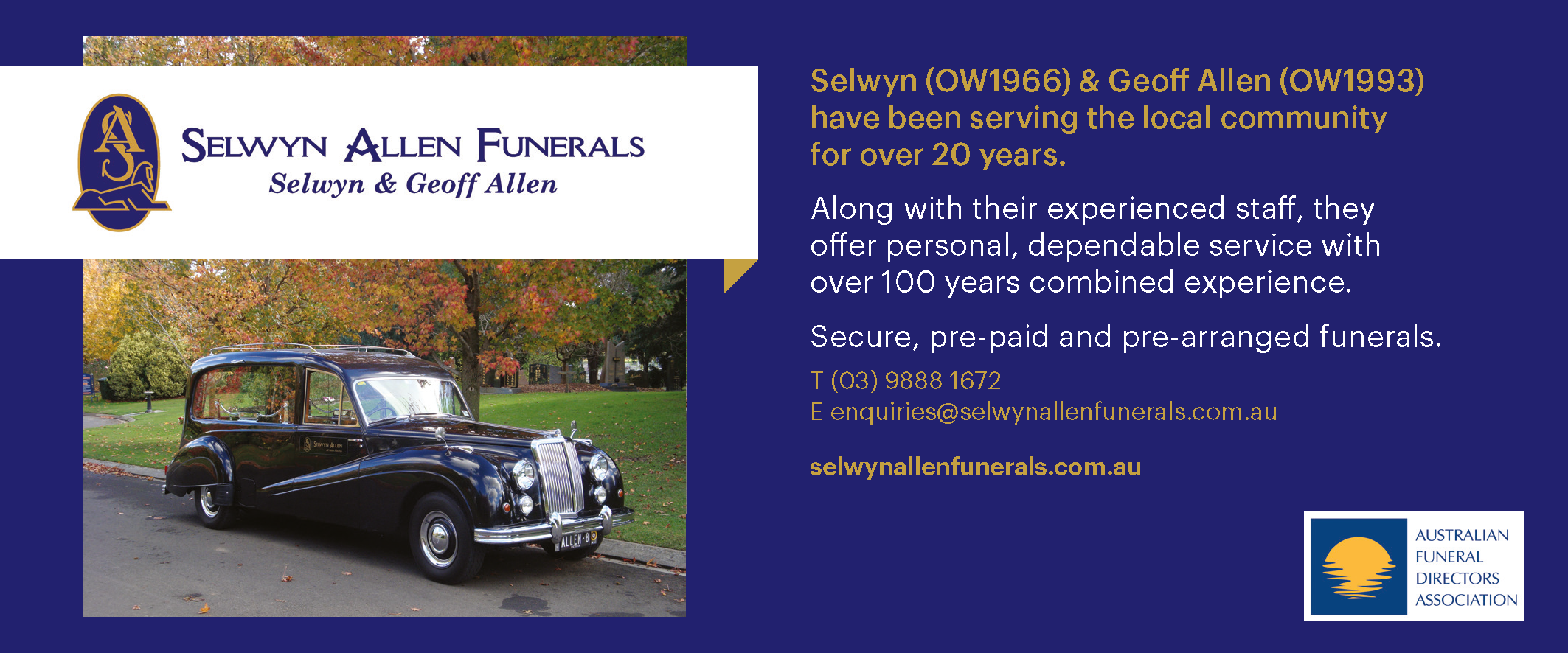 Selwyn Allen Funerals ad